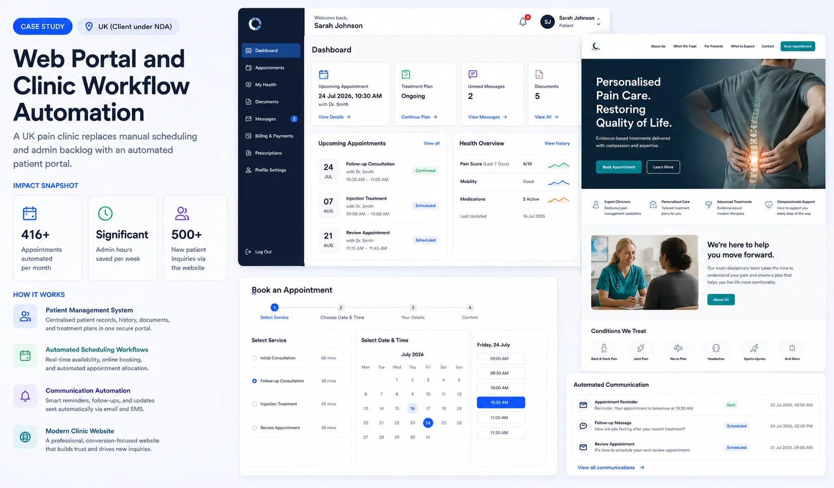 Web portal and Clinic workflow automation