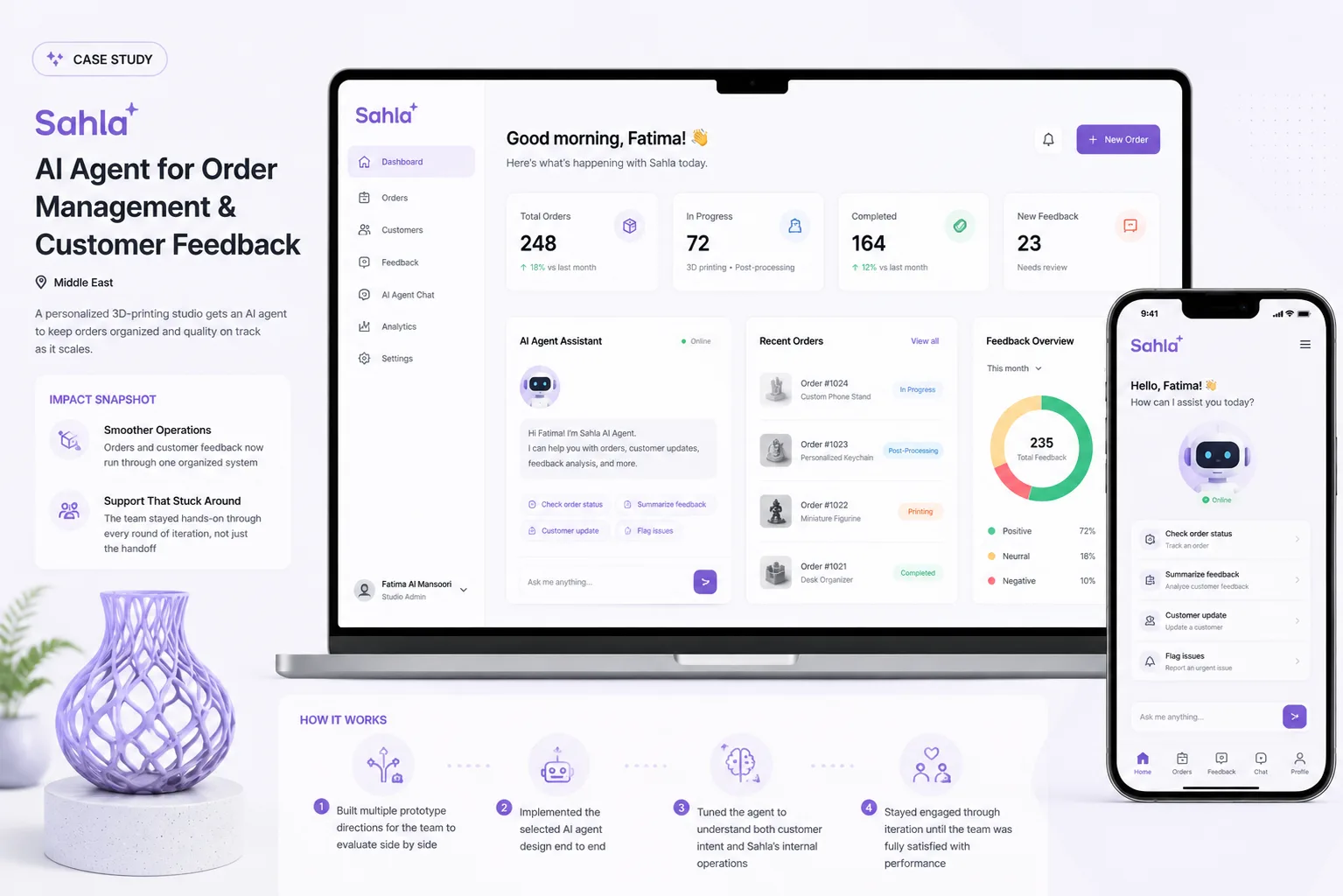 Cover image for Sahla — AI Agent for Order Management & Customer Feedback